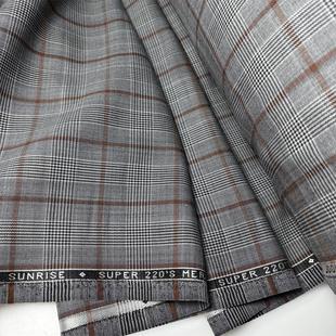 意大利进口灰色亲王格精纺毛料布料服装面料西服西装裤子裙子马甲
