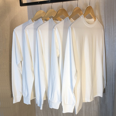 250g重磅纯棉收口长袖圆领T恤