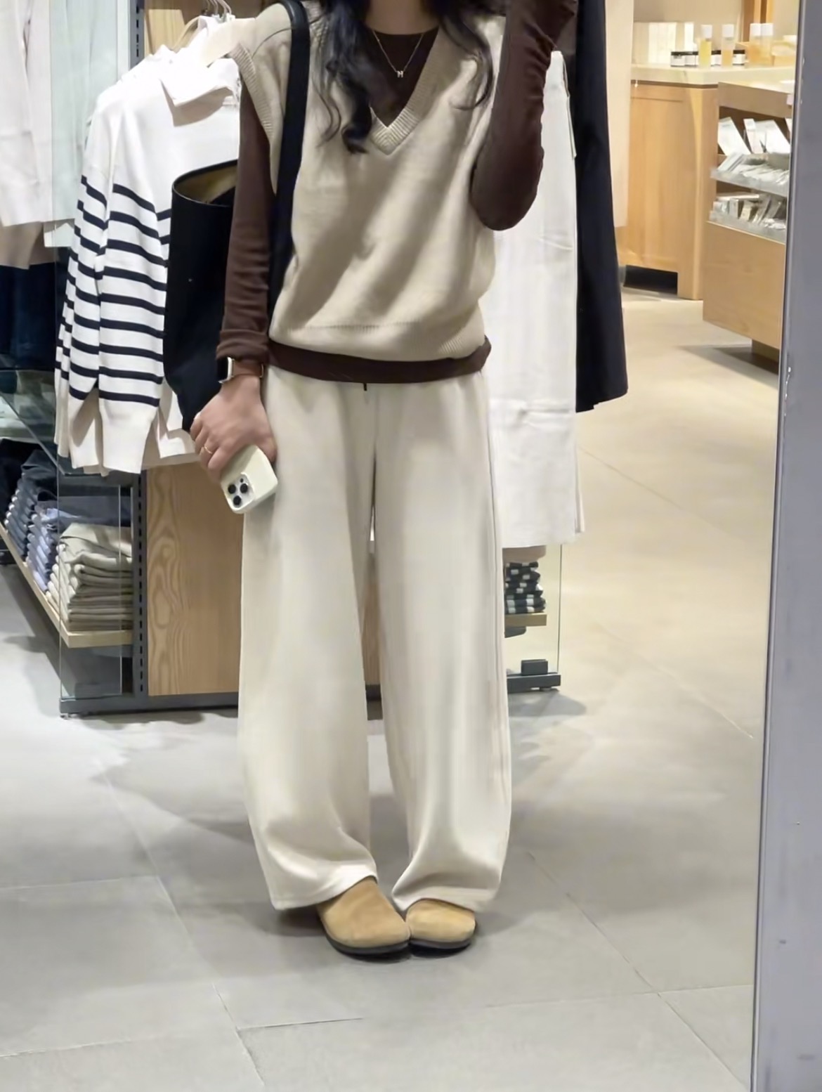 FANERER 韩系慵懒软糯垂感休闲阔腿裤女秋冬高腰遮跨显瘦直筒长裤