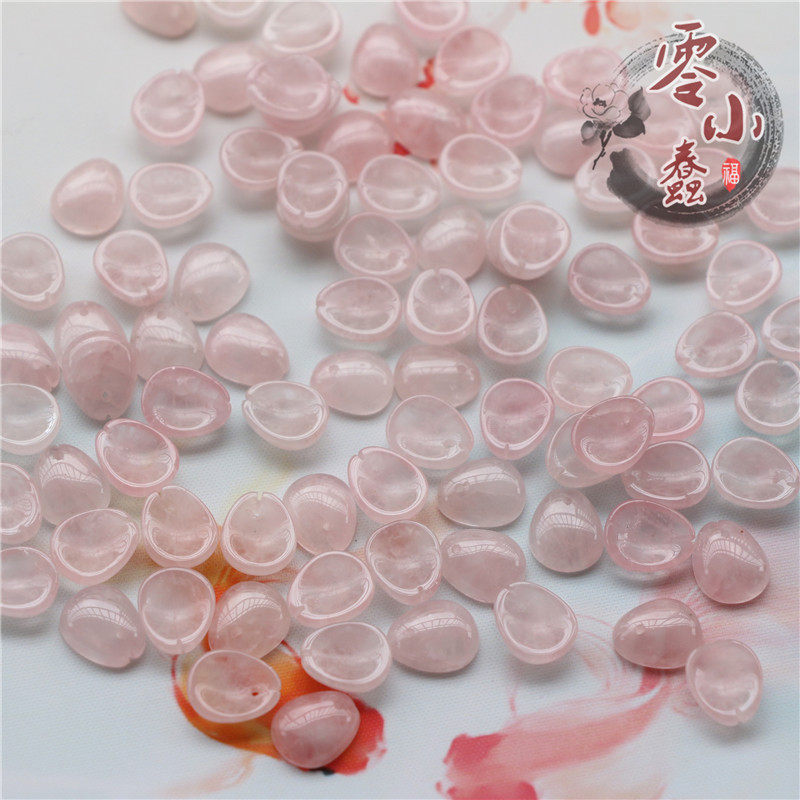 ZERO LITTLE STUPID NATURAL NO OPTIMIZATION PINK CRYSTAL SMALL PLUM PETALS 10*12MM BOWL FLOWER EARRINGS PENDANT DIY ACCESSORIES