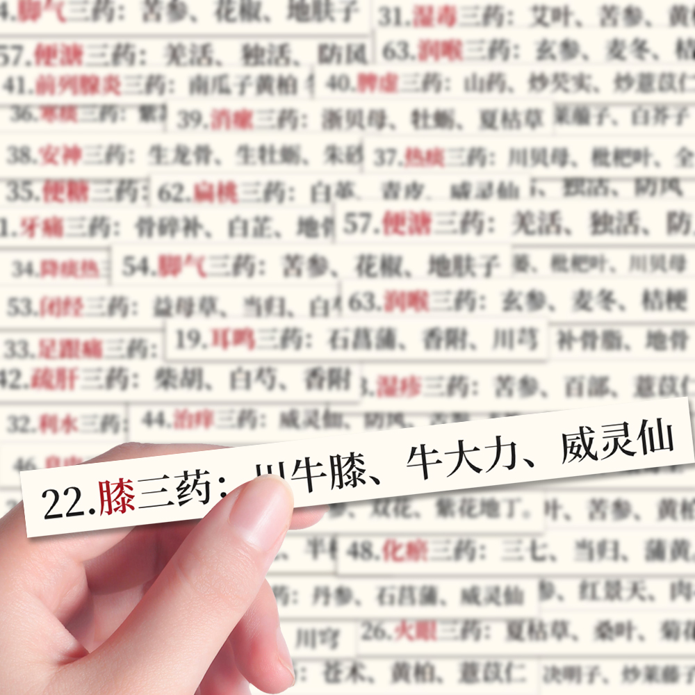 160张中医三药贴纸药材调理病症配方学习diy笔记本iPad贴画防水
