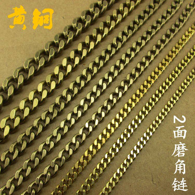 纯黄铜钥匙链钥匙扣双面磨角财布链条项链手链裤链服饰包包零配件