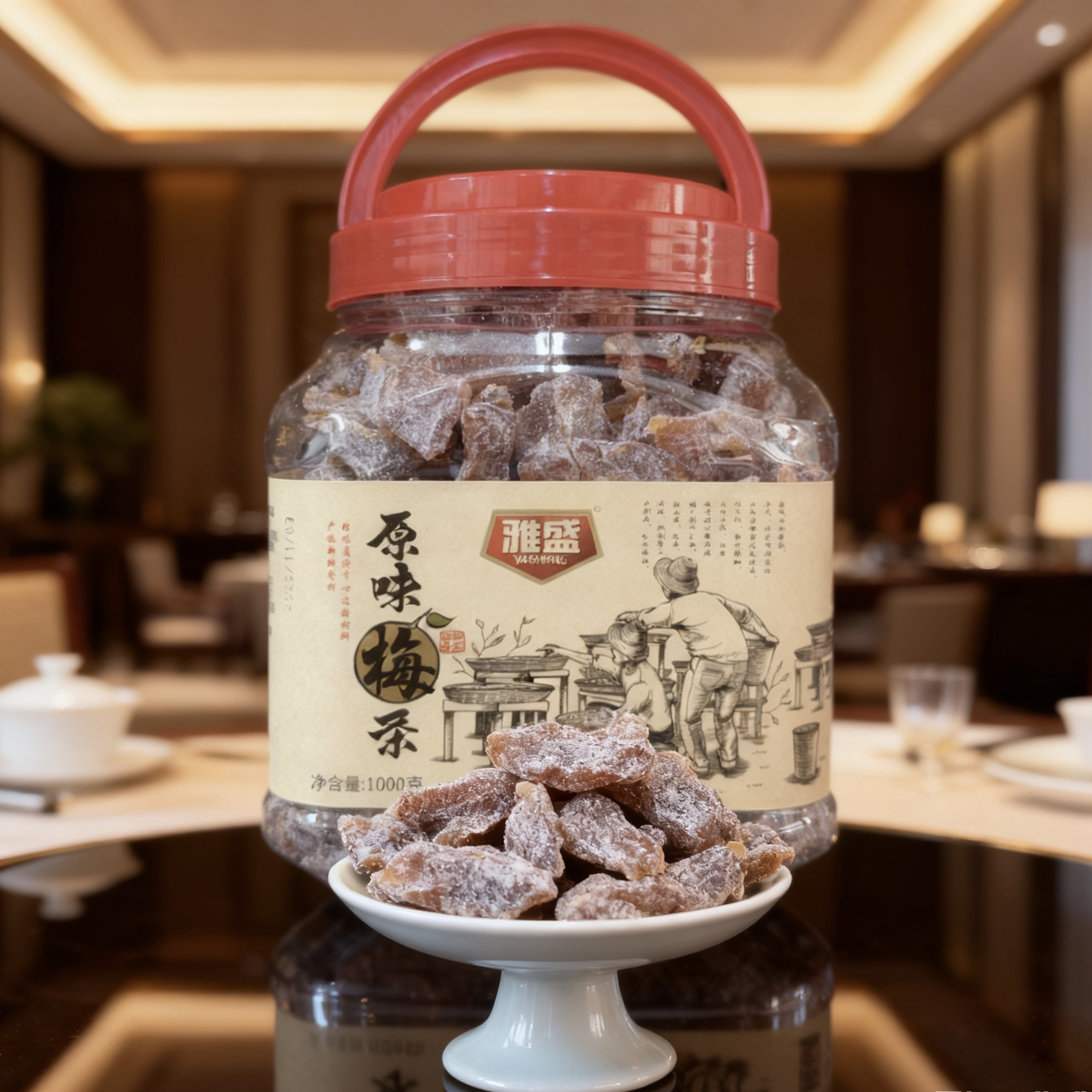 原味梅条无核酸甜梅肉传统蜜饯零食1000g罐装茶点