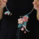 粉色牡丹花新中式 项链手工绒布小众珍珠锁骨链气质旗袍项链仿绒花