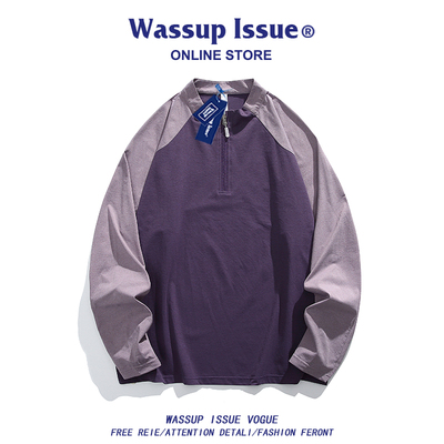 WASSUP ISSUE户外运动防晒服男款春秋吸湿排汗跑步速干长袖T恤男