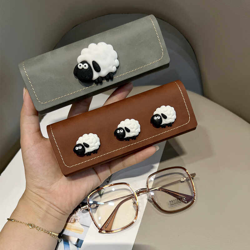 高级便携抗压复古可爱眼镜盒收纳盒时尚框架近视镜盒墨镜收纳盒新