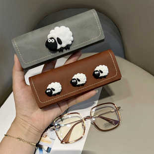 高级便携抗压复古可爱眼镜盒收纳盒时尚框架近视镜盒墨镜收纳盒新