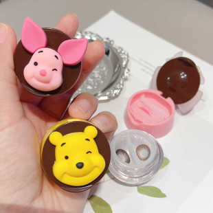 可爱小蜜罐隐形眼镜盒卡通便携干湿分离高级感透明防漏美瞳盒子新