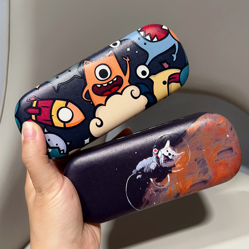 立体喷绘质感图案抗压眼镜盒