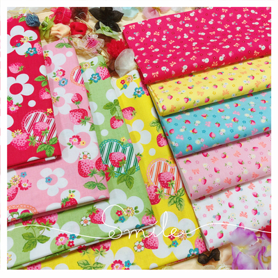 草莓日本进口纯棉印花面料布料