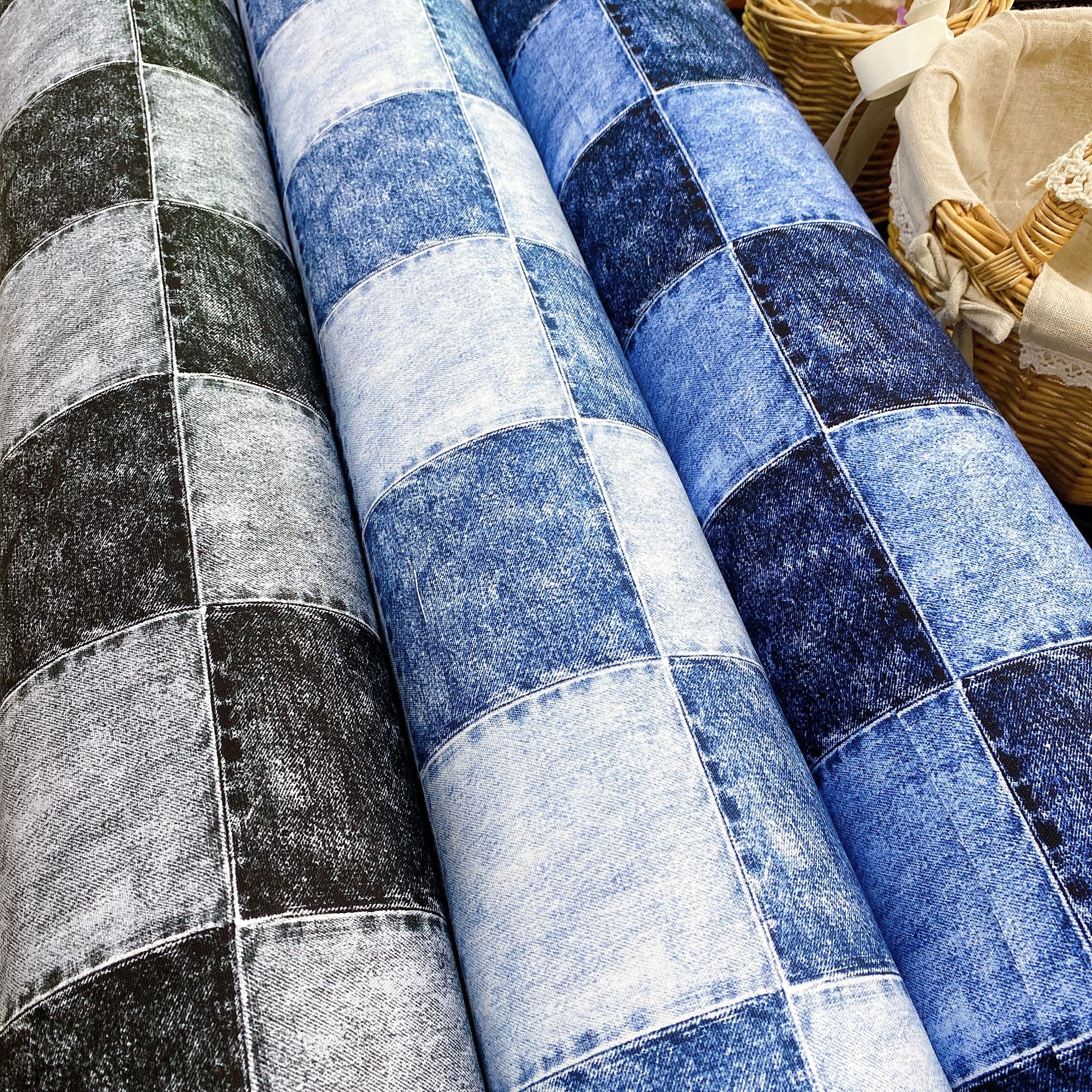 日本进口手作居家布艺拼布头面料布料印花布纯棉细帆布方格拼接