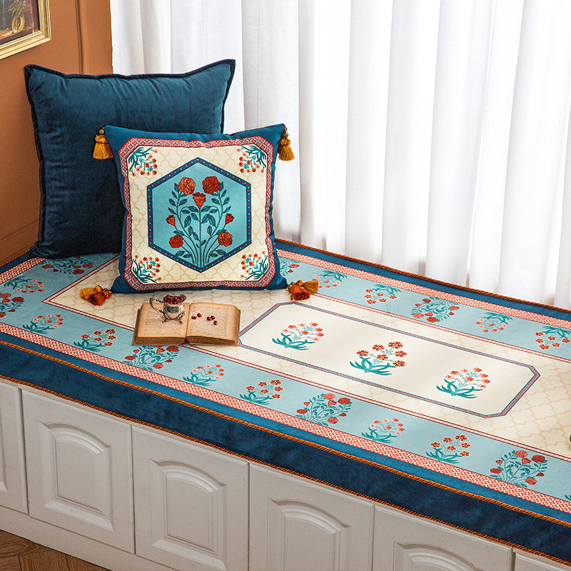 范居态度多比尼美式复古轻奢飘窗垫四季通用定制飘窗改造罗汉床垫