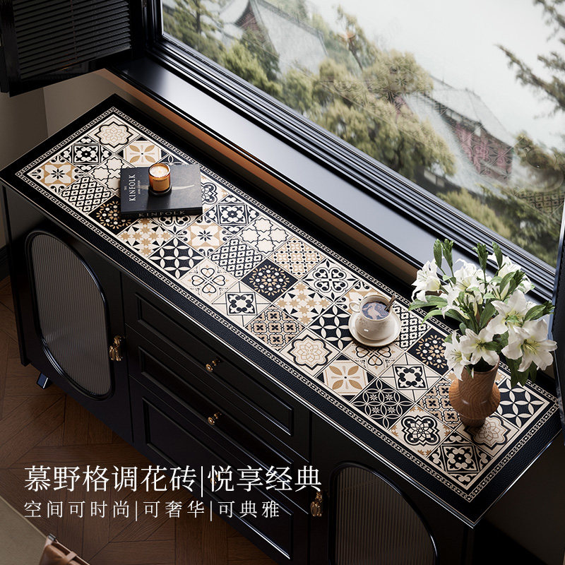 【国补再减15%】慕野餐边柜桌垫轻奢高级感防水免洗电视柜保护垫,居家布艺,桌布,淘宝优惠券,粉丝福利购,淘宝优惠卷