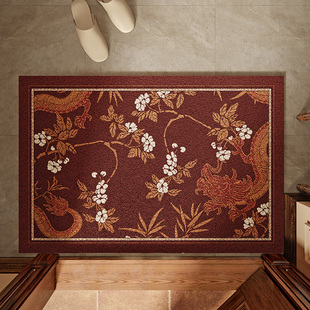 范居态度龙年红色喜庆入户门外丝圈地垫进门门垫防滑蹭土脚垫地毯