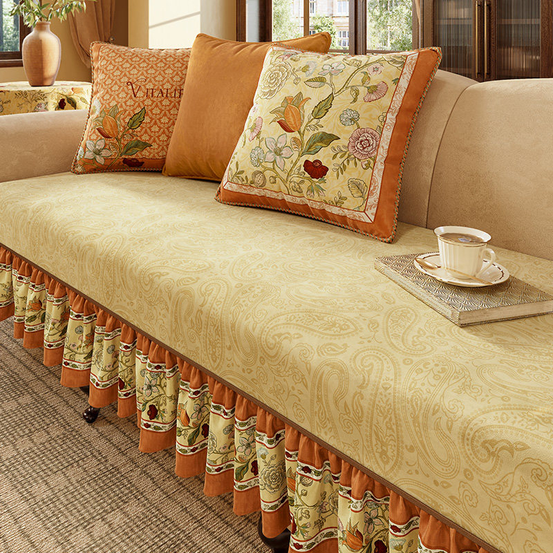 范居态度短毛绒美式复古沙发垫