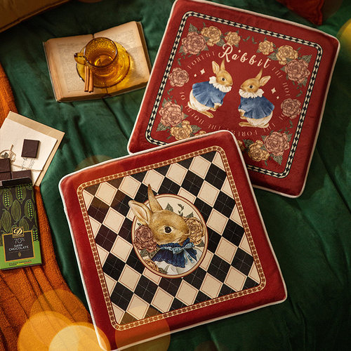 范居态度短毛绒椅垫美式