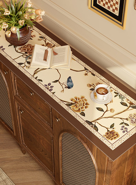 范居态度芳华中古风轻奢皮革边柜垫电视柜化妆防水梳妆台长条装饰