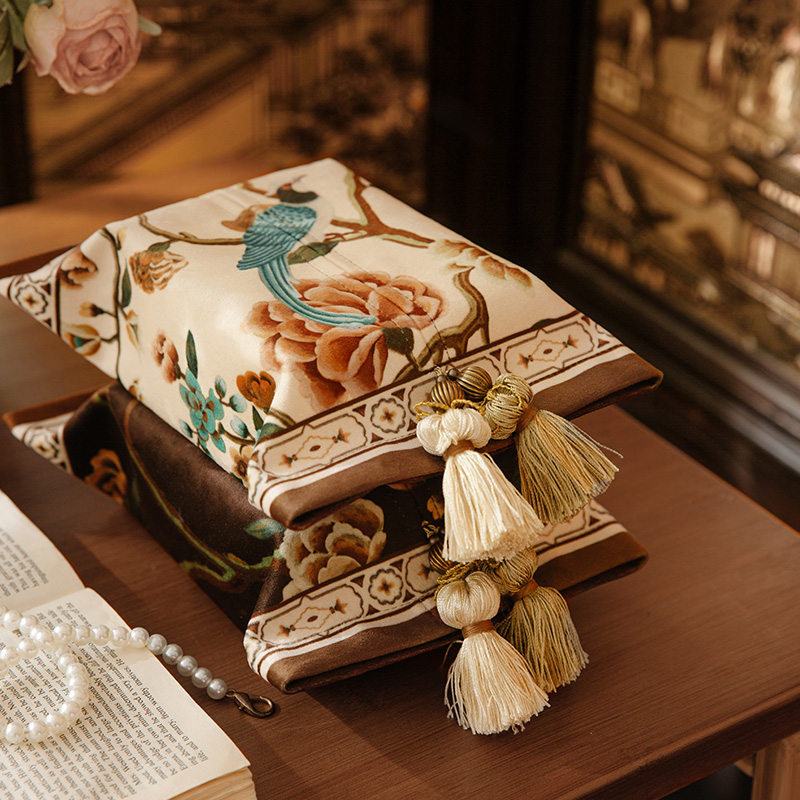 范居态度短毛绒纸巾套美式新中式