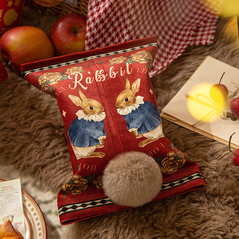 范居态度兔子新年短毛绒纸抽套