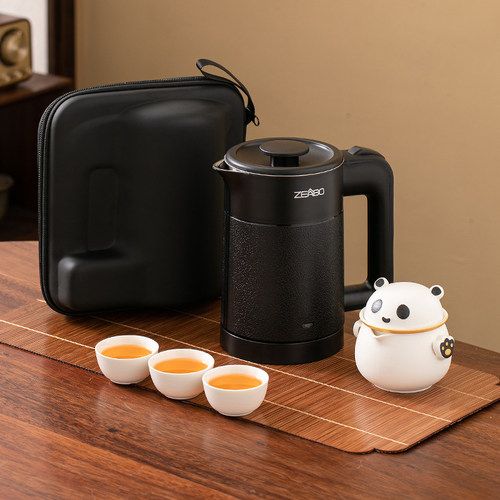 美瓷雅居熊猫烧水壶旅行茶具