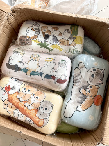 新款多花色炸虾猫凉感腰枕尺寸20*40*10带拉链可拆卸