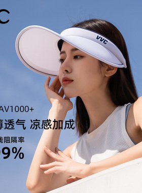 VVC防晒帽女防紫外线夏天亲子空顶帽遮阳男女式太阳帽儿童大帽檐