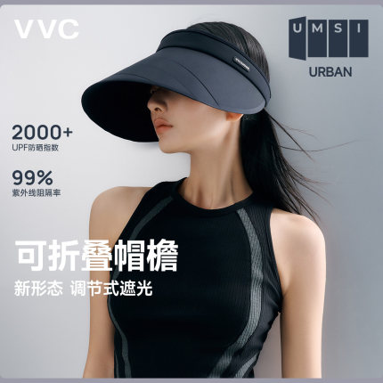 VVC防晒帽女25春夏新款三折叠女神帽防紫外线遮阳帽子遮脸太阳帽