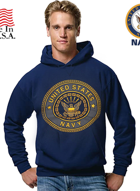 美产军版NAVY Soffe战术抓绒卫衣卫裤连帽衫深蓝色反光训练服圆领