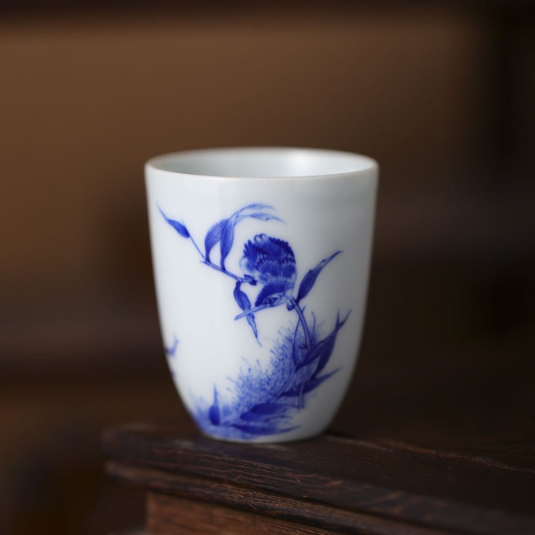 小桥青花单翠平口闻香杯,餐饮具,茶杯,淘宝优惠券,粉丝福利购,淘宝优惠卷