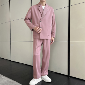 輕熟風(fēng)抖音直播秋季西服套裝寬松免燙西裝男TZ9901-P175控299圖片