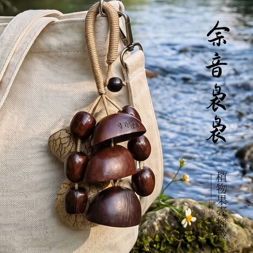 雀心天然果壳摇铃挂铃音乐疗果实风铃手摇铃包包挂饰生日礼物挂件