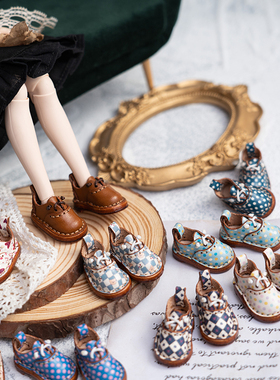 现货可爱英伦风blythe娃娃公主鞋毛绒玩具公仔玩偶小皮鞋配饰鞋子