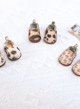 ob11娃鞋 obitsu11娃娃鞋子 豹纹鞋 手工休闲鞋  12分娃鞋