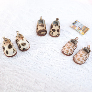 ob11娃鞋 obitsu11娃娃鞋子 豹纹鞋 手工休闲鞋  12分娃鞋