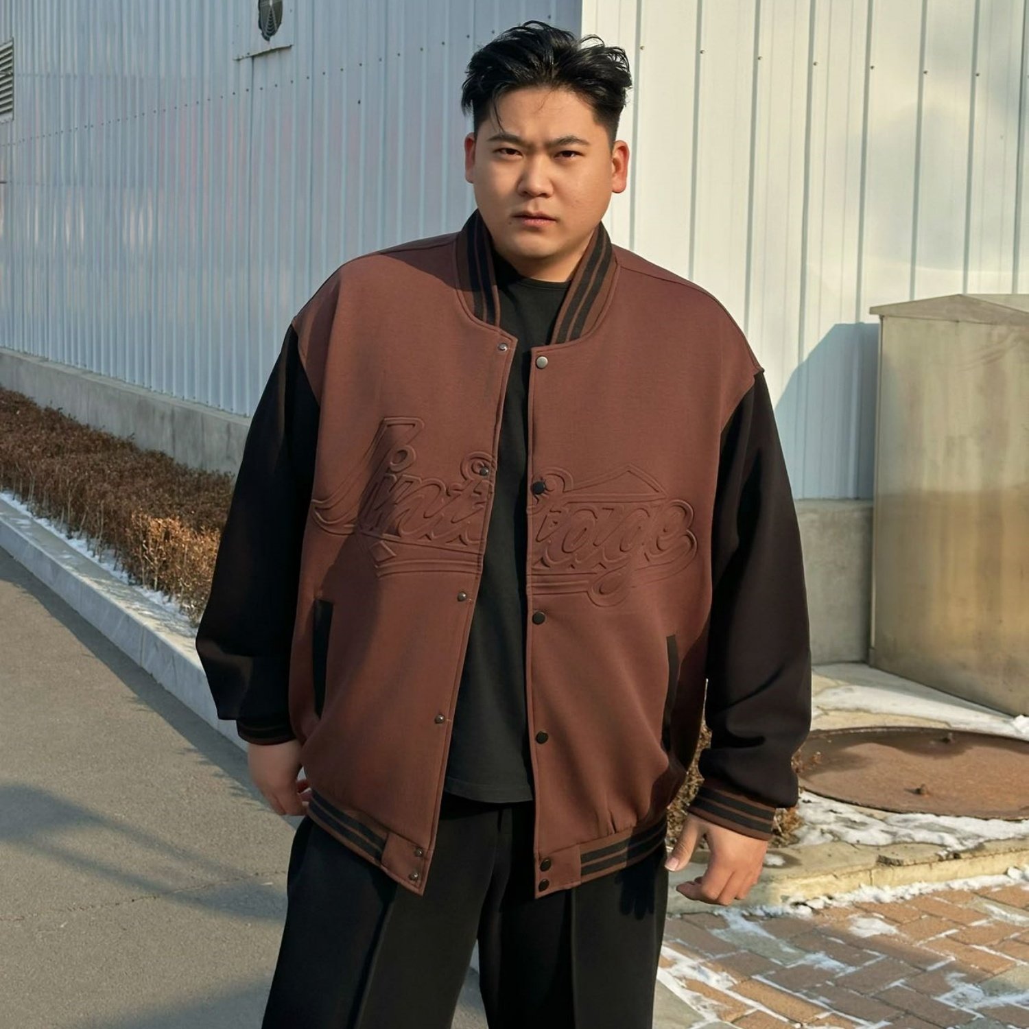 新款加肥加大外套潮牌立领棒球服男大码宽松复古拼色夹克外套潮流,男装,大码上装,淘宝优惠券,粉丝福利购,淘宝优惠卷