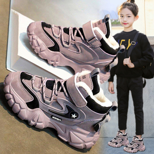 官网C&K女童雪地靴2025新款冬季加绒防滑防水加厚儿童大棉鞋女孩