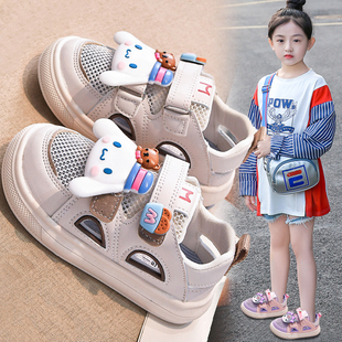 2024新款 女童鞋 夏季 女孩 子运动鞋 儿童镂空网面透气中大童单网板鞋