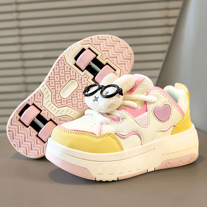 官网C&K女童暴走鞋春季新款儿童溜冰鞋可拆卸女孩公主隐形滑轮鞋