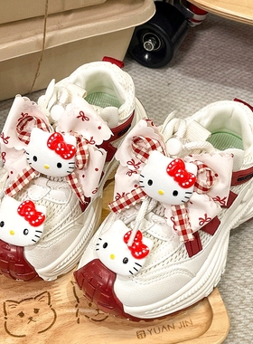 官网C&K红色女童鞋子2026春季新款儿童软底运动老爹网鞋女孩轻便