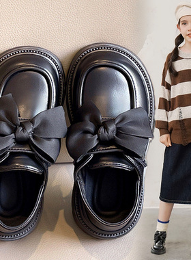 官网C&K女童黑色小皮鞋2026新款春季时尚英伦风儿童女孩单鞋软底