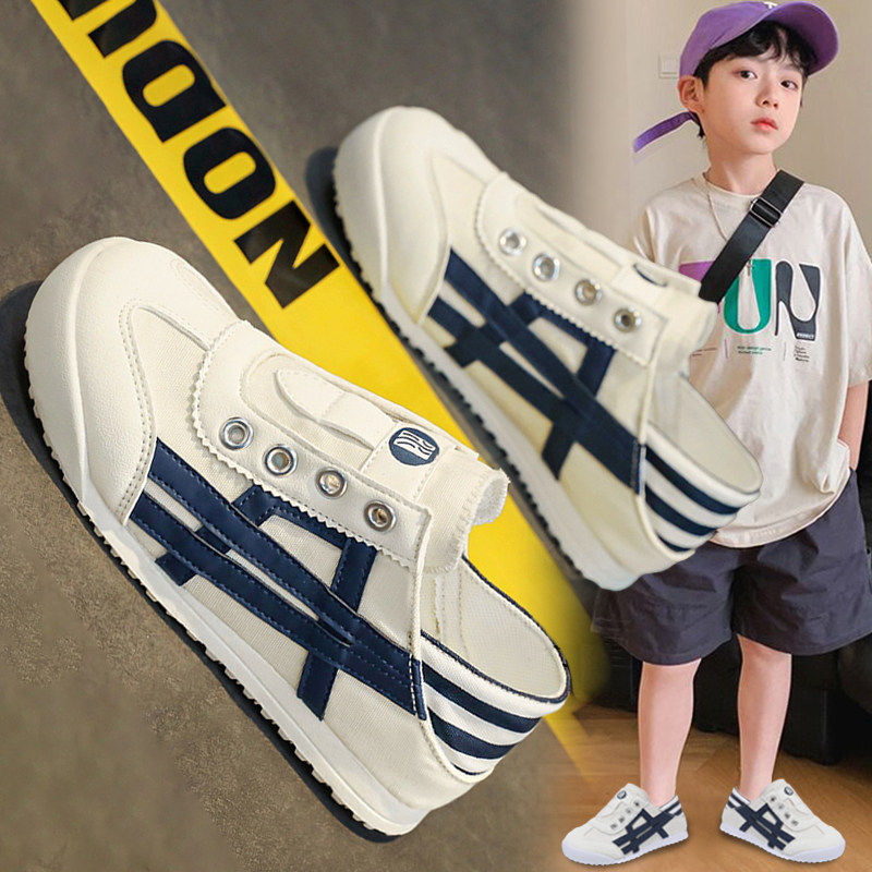 男童鞋子帆布鞋2026新款春季休闲软底儿童透气运动板鞋学生小白鞋
