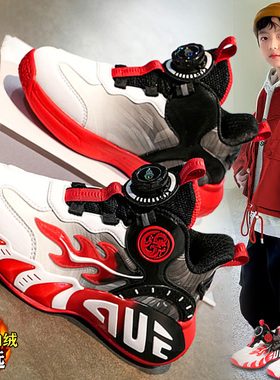 官网C&K红色男童鞋子篮球鞋春季新款防滑儿童跑步运动鞋大童训练