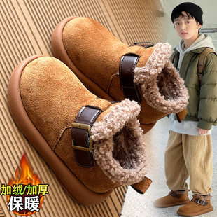 官网C&K儿童雪地靴男童2025新款冬季男孩毛毛鞋加绒保暖勃肯短靴