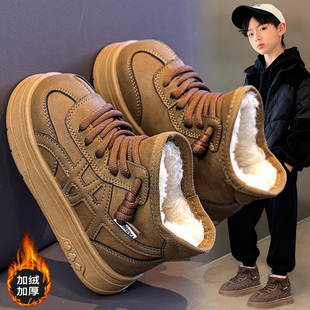 官网C&K男童加绒保暖雪地靴2025新款冬季儿童棉鞋防滑棉靴中大童