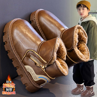 官网C&K儿童棉鞋男童大棉靴2026新款冬季加厚防水防滑雪地靴大童