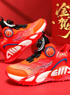 官网C&K儿童棉鞋保暖男童鞋2026新款冬季红色过年运动篮球鞋防滑