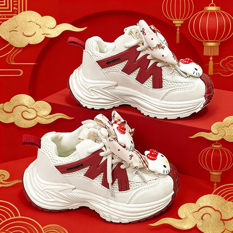 官网C&K红色女童鞋子2026新款春季本命年儿童软底运动老爹鞋女孩,童鞋/婴儿鞋/亲子鞋,运动鞋,淘宝优惠券,粉丝福利购,淘宝优惠卷