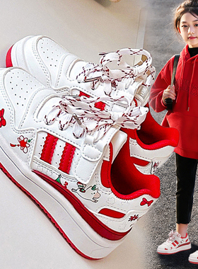 官网C&K红色女童鞋子小白鞋2026新款春季软底儿童运动板鞋百搭潮