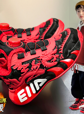 官网C&K男童鞋红色儿童棉鞋2025新款冬季保暖加绒新年运动鞋男孩