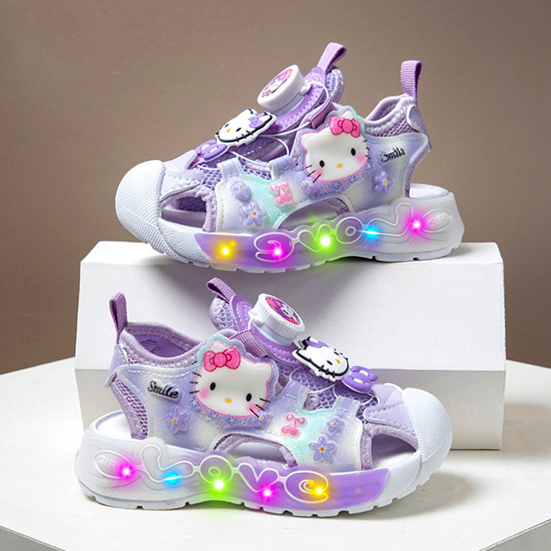 官网C&K儿童凉鞋女孩亮灯公主2026新款夏季女童沙滩凉拖软底防滑